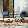 Flash Furniture Brazos Folding Chairs w/Navy Flex Comfort Material Backs and Seats and Black Metal Frames, 2PK TLH-SC-097-NV-02-GG